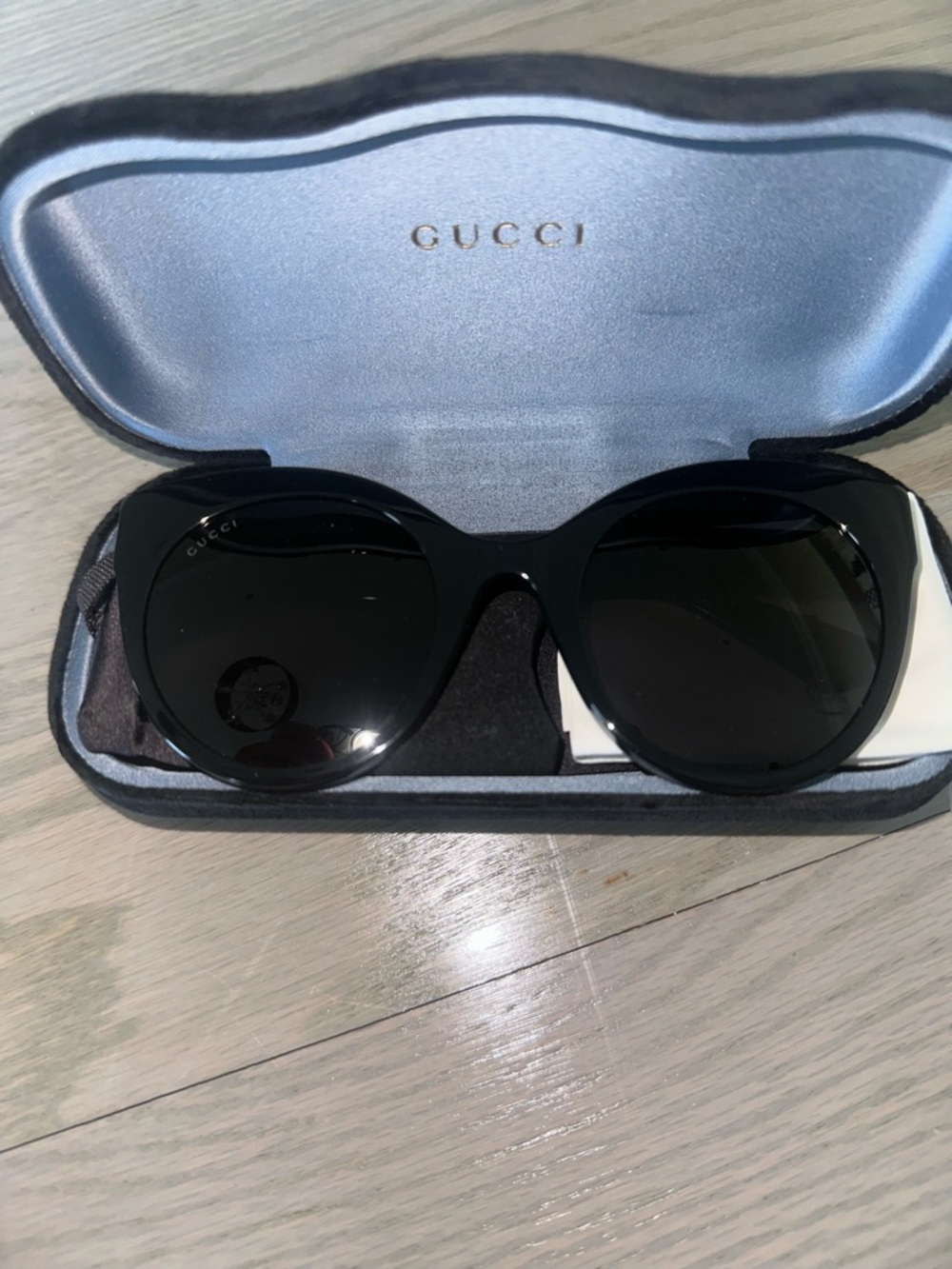 Gucci Black Gloss Cat-Eye Sunglasses